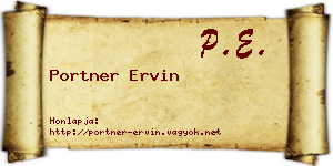 Portner Ervin névjegykártya
